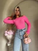 Bluzka SKIN WAFELEK  – różowy