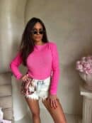 Bluzka SKIN WAFELEK  – różowy