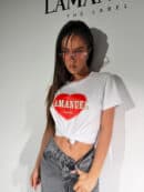 Tshirt LOVERS biały/koral