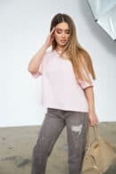 T-Shirt damski BG Ocean | jasny róż T-Shirt damski BG Ocean | jasny róż