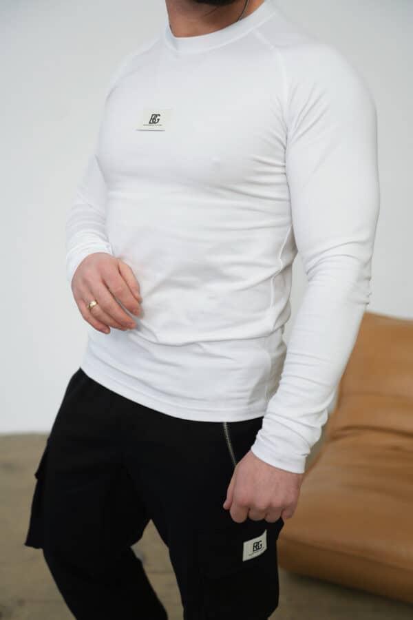 T-Shirt longsleeve męski BG Doom | biały T-Shirt longsleeve męski BG Doom | biały