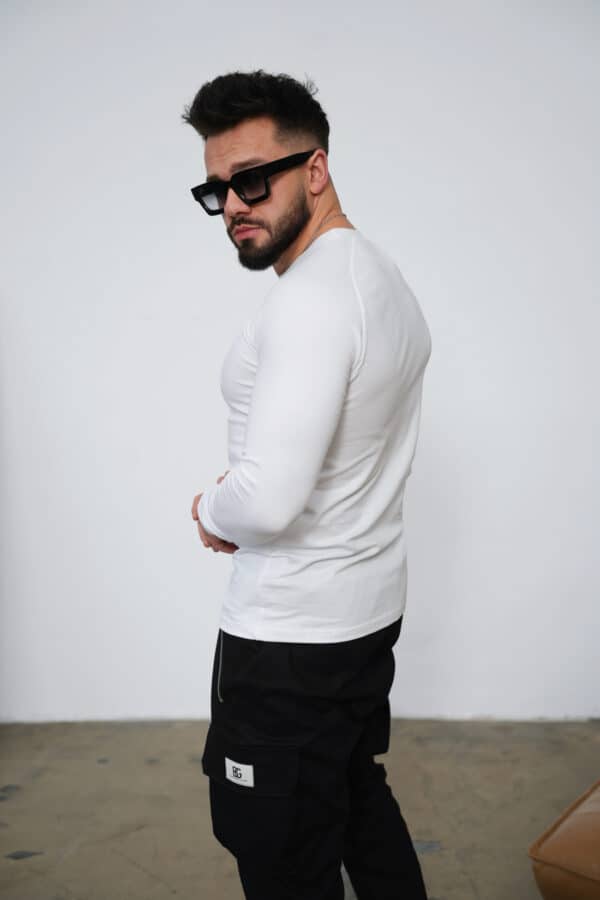 T-Shirt longsleeve męski BG Doom | biały T-Shirt longsleeve męski BG Doom | biały