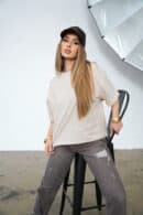 T-Shirt damski BG Ocean | beż melanż T-Shirt damski BG Ocean | beż melanż