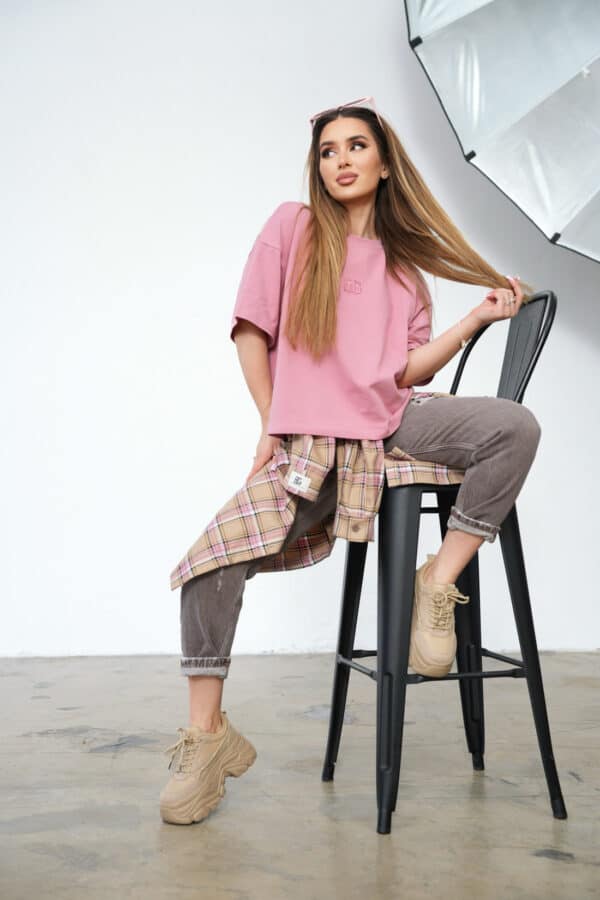 T-Shirt damski BG Ocean | zgaszony róż T-Shirt damski BG Ocean | zgaszony róż