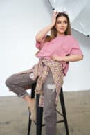 T-Shirt damski BG Ocean | zgaszony róż T-Shirt damski BG Ocean | zgaszony róż