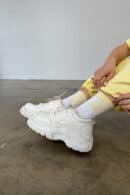 Skarpety BG Frappe | biały - bananowy