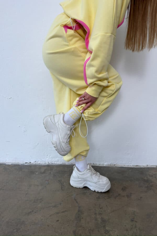 Skarpety BG Frappe | biały - bananowy