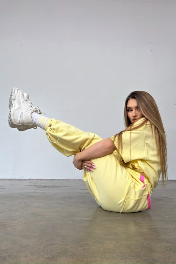 Skarpety BG Frappe | biały - bananowy