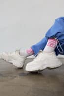 Skarpety BG Frappe | biały - róż barbie