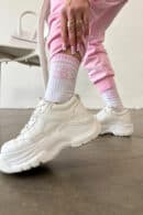 Skarpety BG Frappe | biały - róż jasny