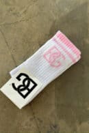 Skarpety BG Frappe | biały - róż jasny