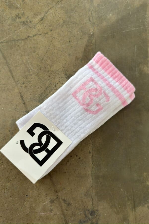 Skarpety BG Frappe | biały - róż jasny