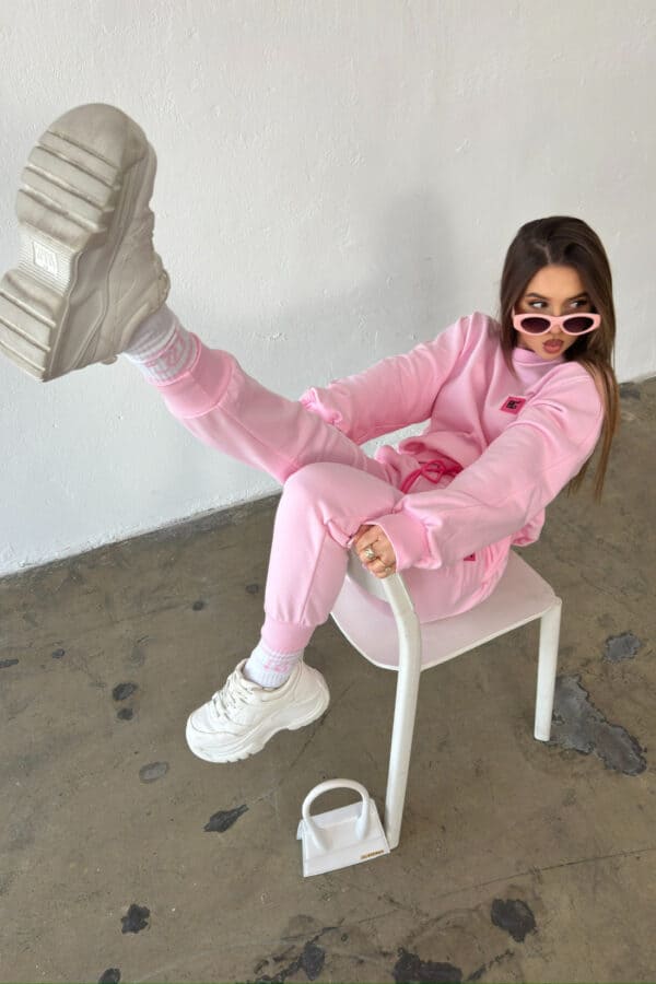 Skarpety BG Frappe | biały - róż jasny