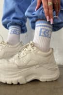 Skarpety BG Frappe | biały - niebieski