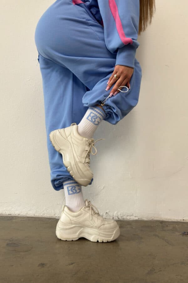 Skarpety BG Frappe | biały - niebieski