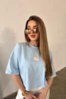 T-Shirt damski BG Esme | błękitny