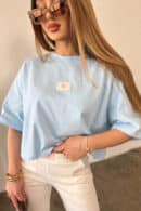 T-Shirt damski BG Esme | błękitny