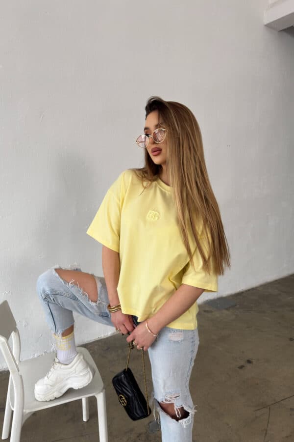 T-Shirt damski BG Ocean | bananowy T-Shirt damski BG Ocean | bananowy