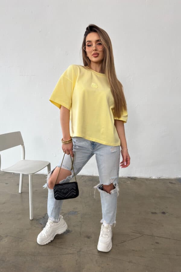 T-Shirt damski BG Ocean | bananowy T-Shirt damski BG Ocean | bananowy