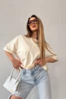 T-Shirt damski BG Ocean | waniliowy T-Shirt damski BG Ocean | waniliowy