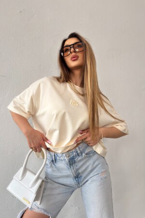 T-Shirt damski BG Ocean | waniliowy