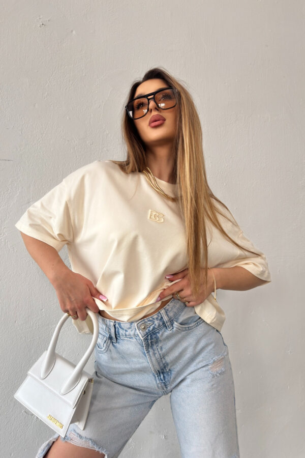 T-Shirt damski BG Ocean | waniliowy T-Shirt damski BG Ocean | waniliowy