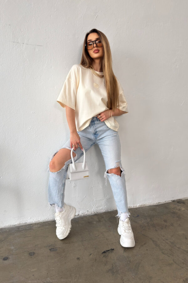 T-Shirt damski BG Ocean | waniliowy T-Shirt damski BG Ocean | waniliowy