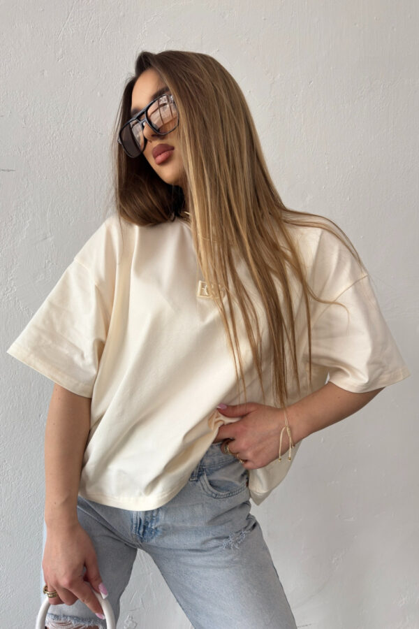 T-Shirt damski BG Ocean | waniliowy T-Shirt damski BG Ocean | waniliowy