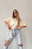 T-Shirt damski BG Ocean | waniliowy T-Shirt damski BG Ocean | waniliowy