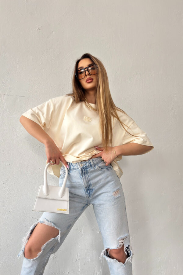 T-Shirt damski BG Ocean | waniliowy T-Shirt damski BG Ocean | waniliowy