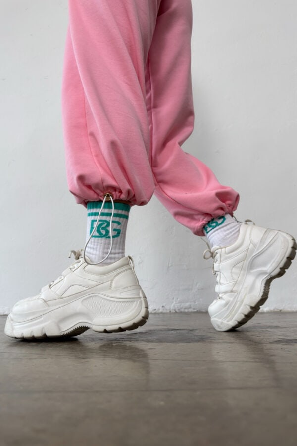 Skarpety BG Frappe | biały - mięta