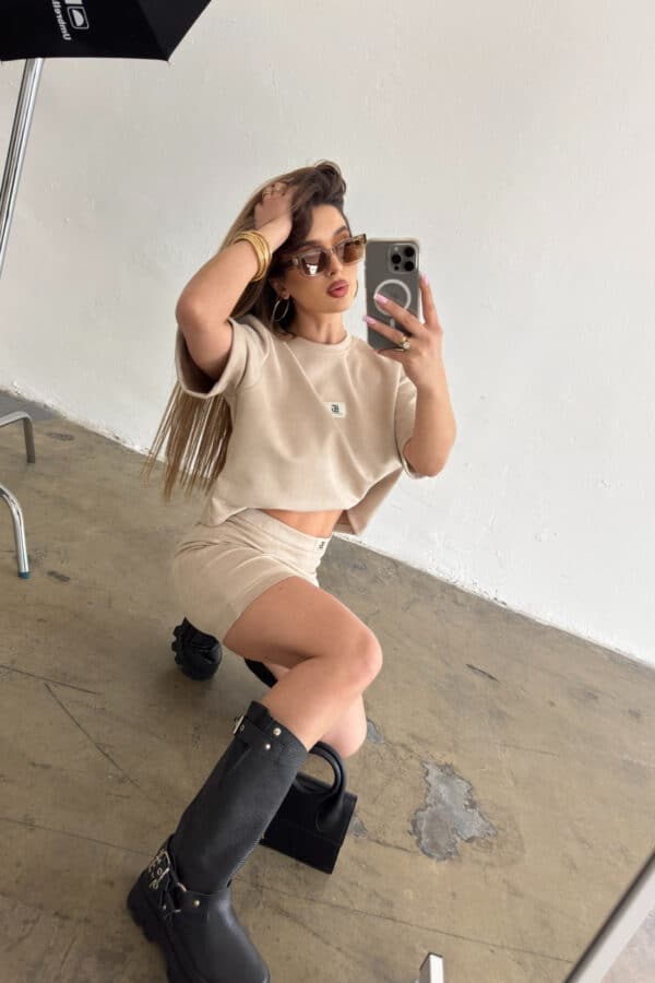 Komplet damski BG Mini | beżowy