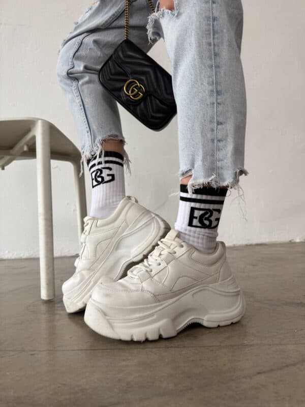 Skarpety BG Frappe | biały - czarny