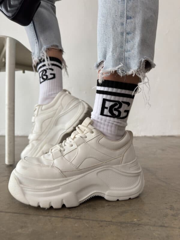 Skarpety BG Frappe | biały - czarny