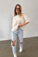 T-Shirt damski BG Ocean | kokosowy