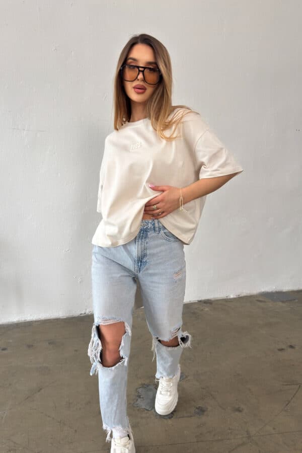 T-Shirt damski BG Ocean | kokosowy