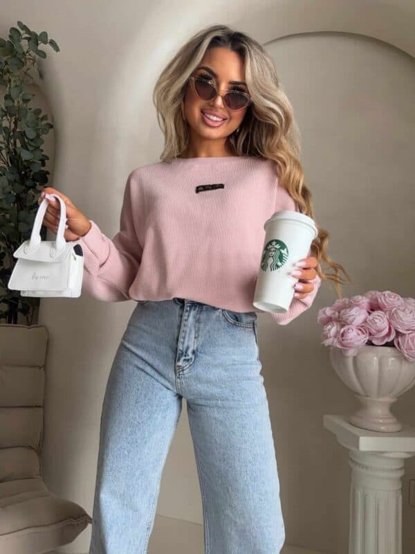 Sweter CANOA – pudrowy róż