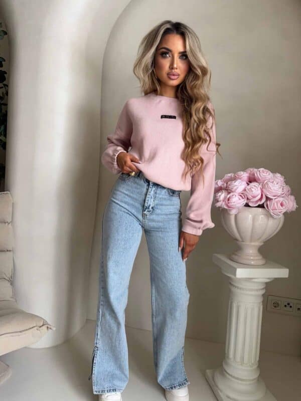 Sweter CANOA – pudrowy róż