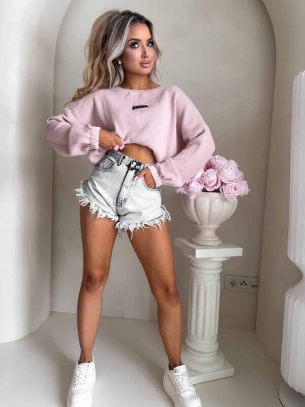 Sweter CANOA – pudrowy róż