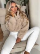 Kurtka bomberka CLOUDY – ciemny beż