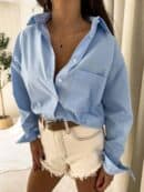 Koszula OVER SPRING POCKET – niebieska