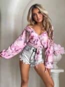 Bluzka KAIRA print flower – pink