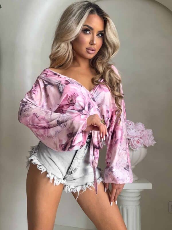 Bluzka KAIRA print flower – pink