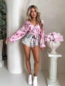 Bluzka KAIRA print flower – pink