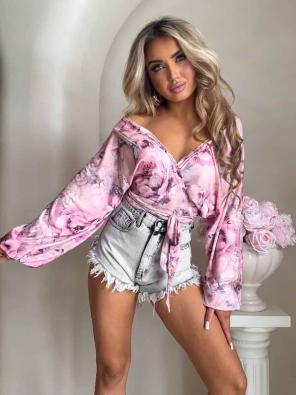 Bluzka KAIRA print flower – pink