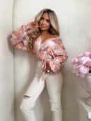 Bluzka KAIRA print ornament – peach