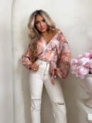 Bluzka KAIRA print ornament – peach