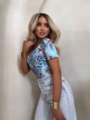 Bluzka UNIQUE print pantera - niebieska Bluzka UNIQUE print pantera - niebieska