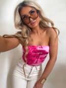 Top MAVEN print dior - mocny róż