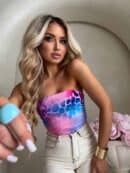 Top MAVEN print pantera - pink